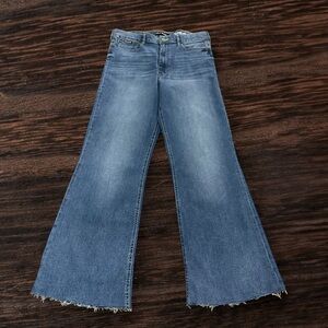 DKNY Boreum High Rise Flare with stretch jeans. Med wash. Size: 14